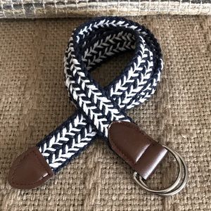 Blue and White Woven Belt Size 8